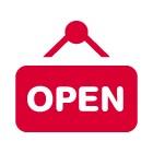 Icon of an open sign.